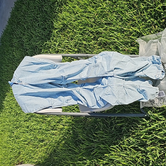 NWT Fashion Nova Women's Catch My Vibe Stacked Straight Leg Jeans in LightBlue 7 - Picture 3 of 9